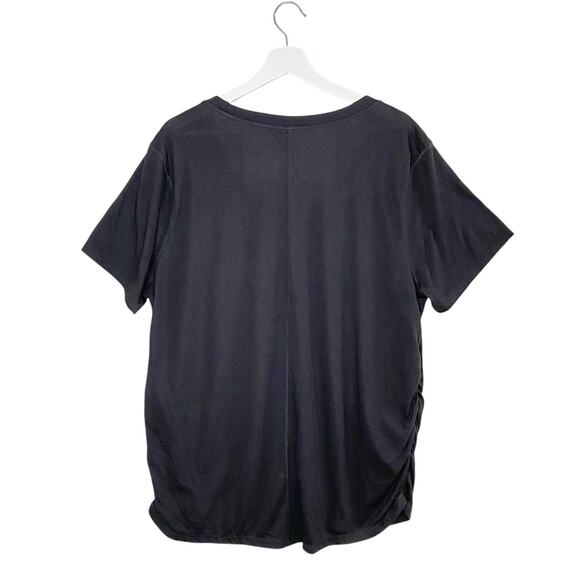 terra & Sky Tunic Top Womens 1X Black "EQUALITY" SHIRRED T' Shirt NEW - Picture 2 of 7